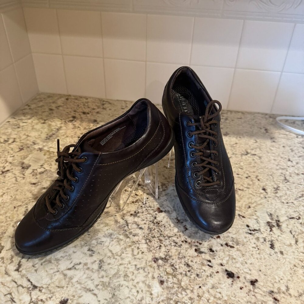 Born Paulina Brown Leather Casual Sneaker Oxford Laceup Sneake Shoes Women's 7.5